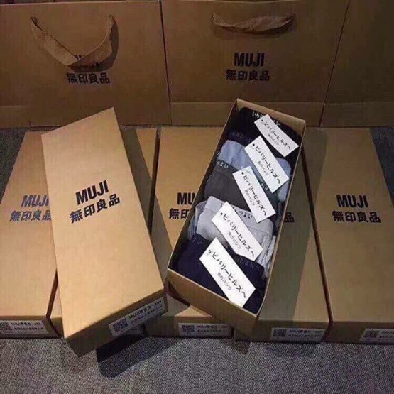 ( Anannshop ) HỘP 5 QUẦN LÓT BOXER MUJI NAM CAO CẤP