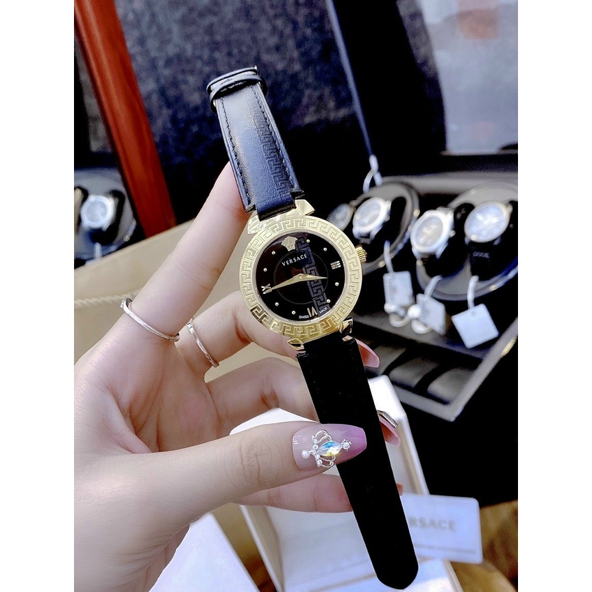 Đồng hồ đeo tay nữ, đồng hồ nữ chính hãng Versace full box cao cấp, dây da thời trang, phong cách siêu sang trọng cho nữ