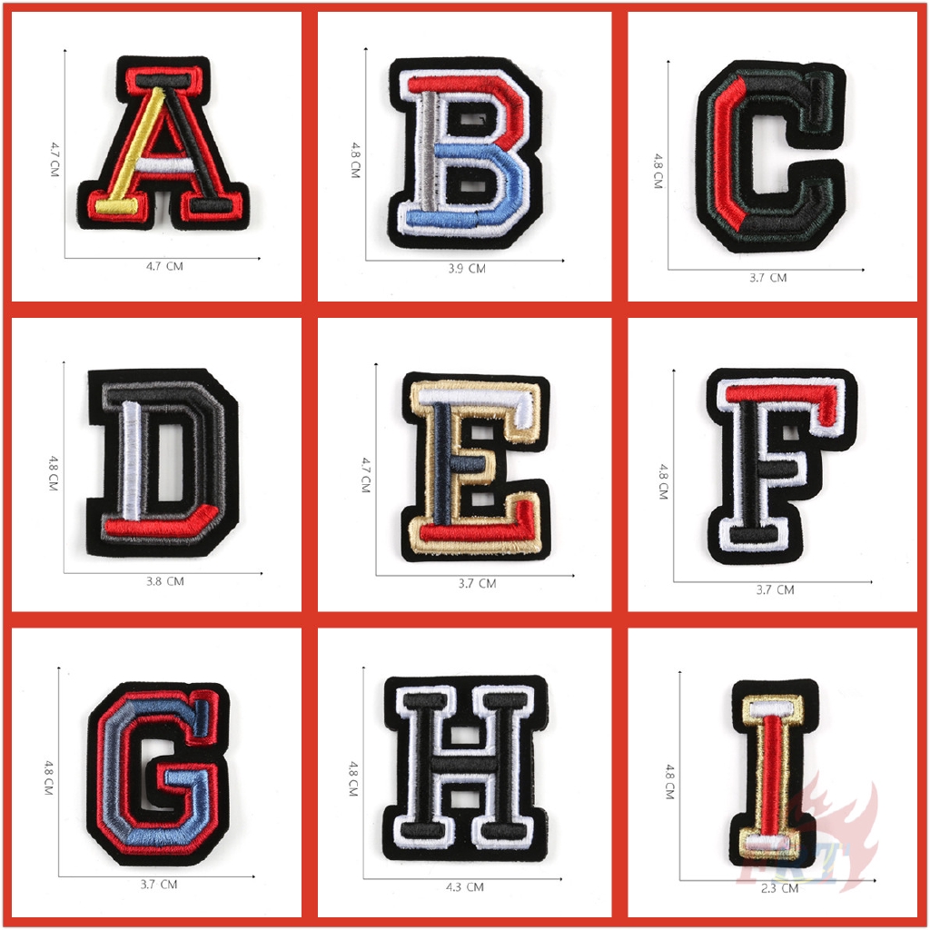 ☸ 3D Multicolor Letter Patch ☸ 1Pc Diy Sew On Patch Apparel Applique
