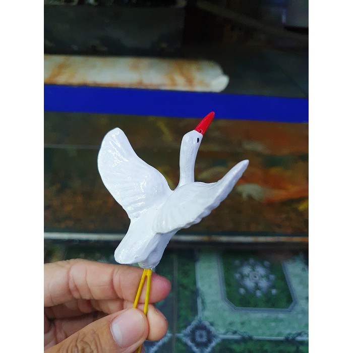 CẶP CÒ SÀNH TRANG TRÍ HỒ CÁ NON BỘ CAO 13CM