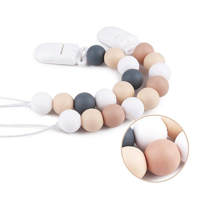 Set 2 Kẹp Núm Vú Giả Xỏ Hạt Silicon Không BPA DIY Cho Bé Sơ Sinh Giá Đỡ