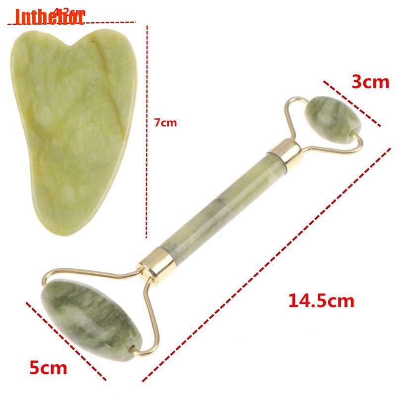 Bộ Sản Phẩm Massage Bao Gồm Cây Lăn Và Đá Ngọc Bích Giúp Thư Giãn Hiệu Quả