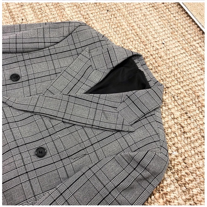 Blazer Nam Vest Nam Holmes Kẻ Caro Thời Trang Hàn Quốc Cao Cấp Phong Cách Trẻ Trung Lịch Lãm