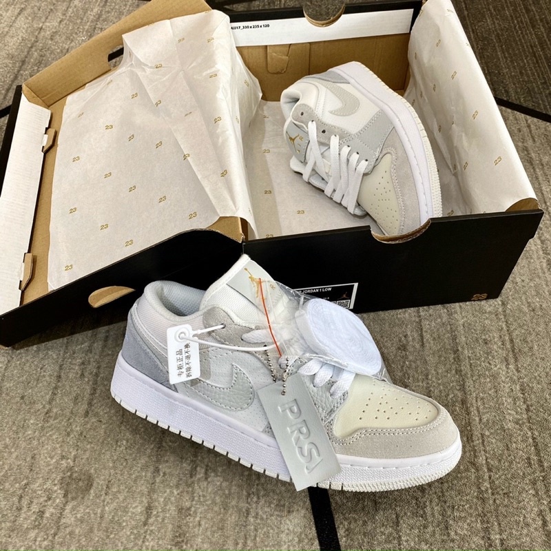 GIÀY JD1 LOW PARIS XÁM GREY DA THẬT LAI AU