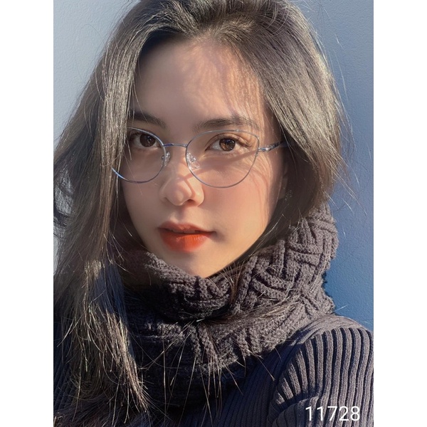 Gọng kính kim loại mãnh dáng mắt mèo 11728