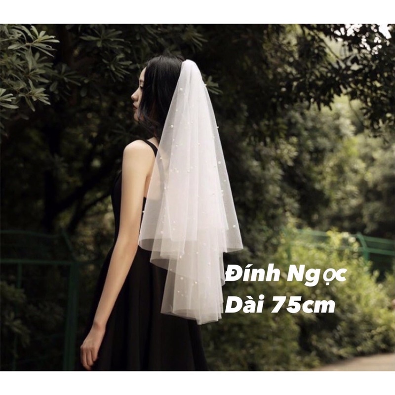 Lúp cài cô dâu , khăn voan đội đầu cô dâu 2 lớp nhiều loại đủ size