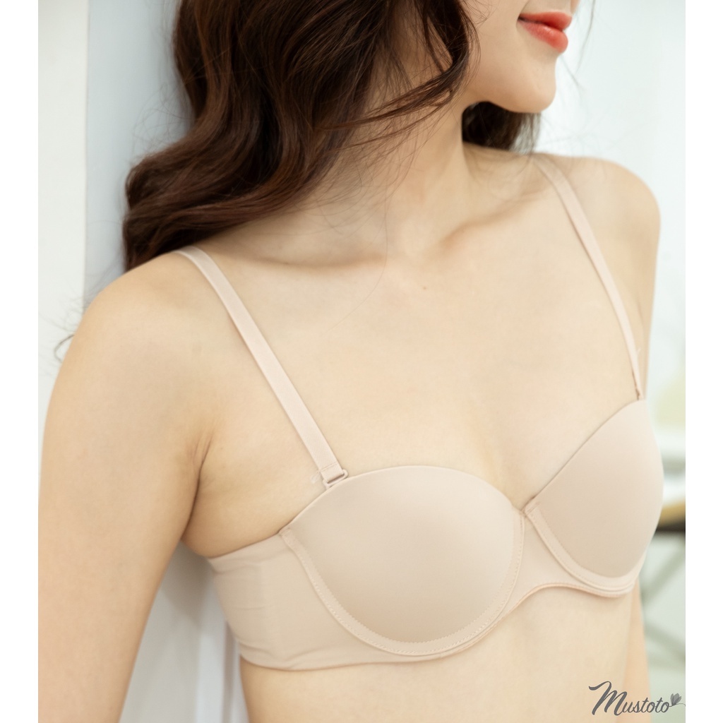 Áo Lót Nữ Mút Mỏng 1cm Có Gọng Mềm Không Tụt Nâng Ngực Trơn Multiway (Mustoto MA45)