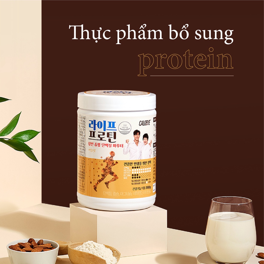 Bột Protein Cao Cấp Hàn Quốc, Giúp Bổ Sung 6 Loại Protein Động - Thực Vật, Hỗ Trợ Giảm Cân, Tăng Cơ Calobye Life Protein