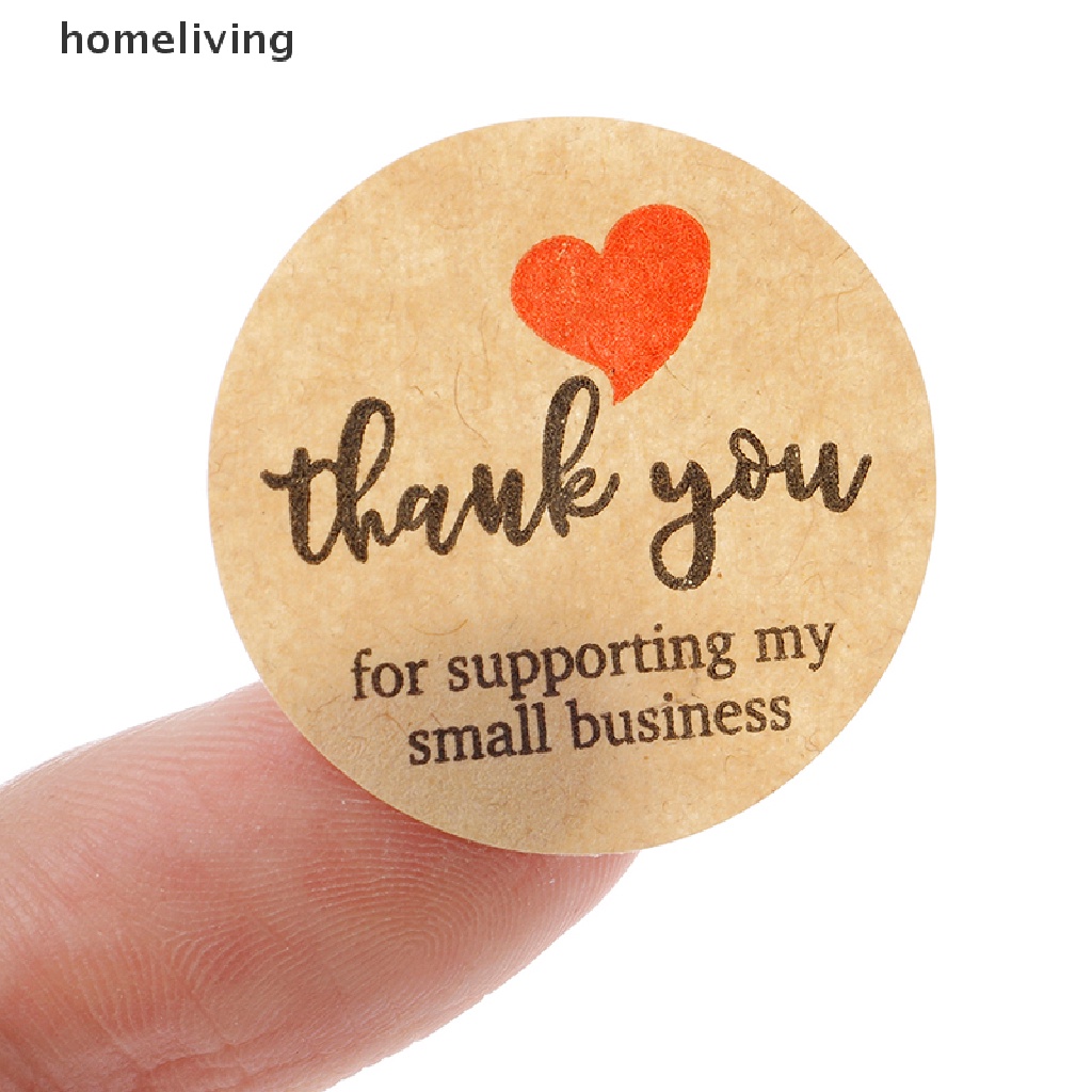 Bộ 500 miếng dán tròn in chữ Thank You dùng để trang trí