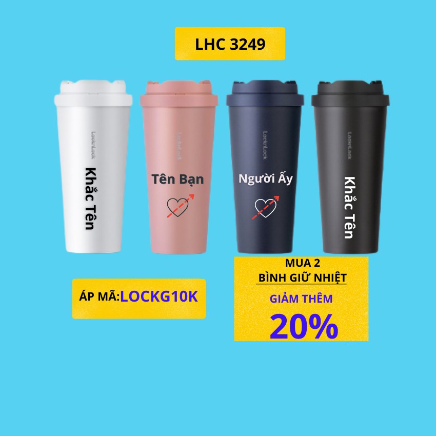 [ LOCK&amp;LOCK ] 🧡🧡Ly Giữ Nhiệt Lock&amp;Lock Khắc Tên🧡🧡 550ml Energetic One-Touch Tumbler LHC3249 LOCKNLOCKHOME