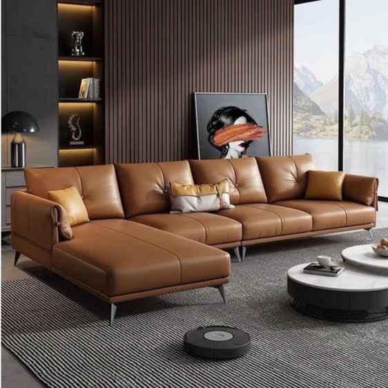 Sofa góc L Adora GK19 - Sofa da góc L bọc da cho phòng khách