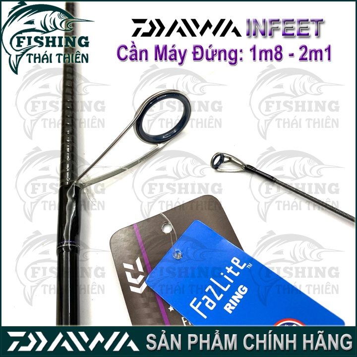 Cần Câu Cá Daiwa Infeet 602MS, 702MS Cần Lure Máy Đứng 1m80, 2m14 Khoen Pat Fuji Fazlite Hàng Chính Hãng