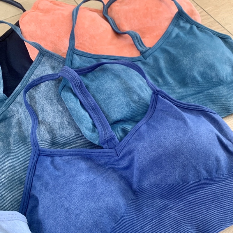 Áo bra tập Gym, Yoga cao cấp vải thun dệt kim màu loang dả Jean xịn đẹp