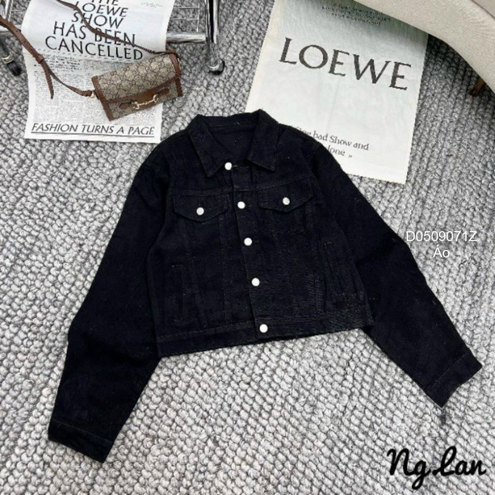 Áo khoác kaki jean tay dài túi nắp 2 bên!