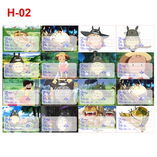 Nhãn vở anime Totoro ( 1 set 16 cái nhãn vở)