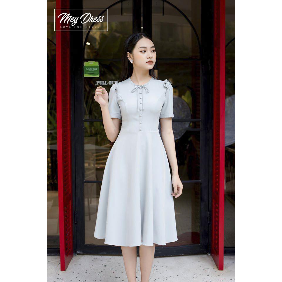 Đầm Nữ, Đầm Dự Tiệc, Váy Nữ Trắng, Đầm Nữ Trung Niên Sang Chảnh Mey015 Liin Clothing