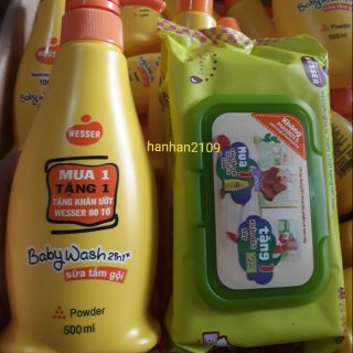 (Có tặng) Sữa tắm gội Wesser 2 in 1 cho bé (500ml)