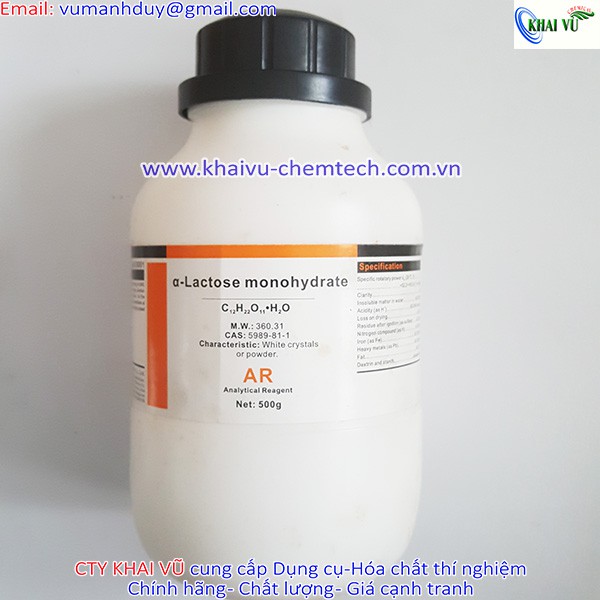 Lactose monohydrate Xilong C12H22O11 chai 500g tinh khiết thí nghiệm