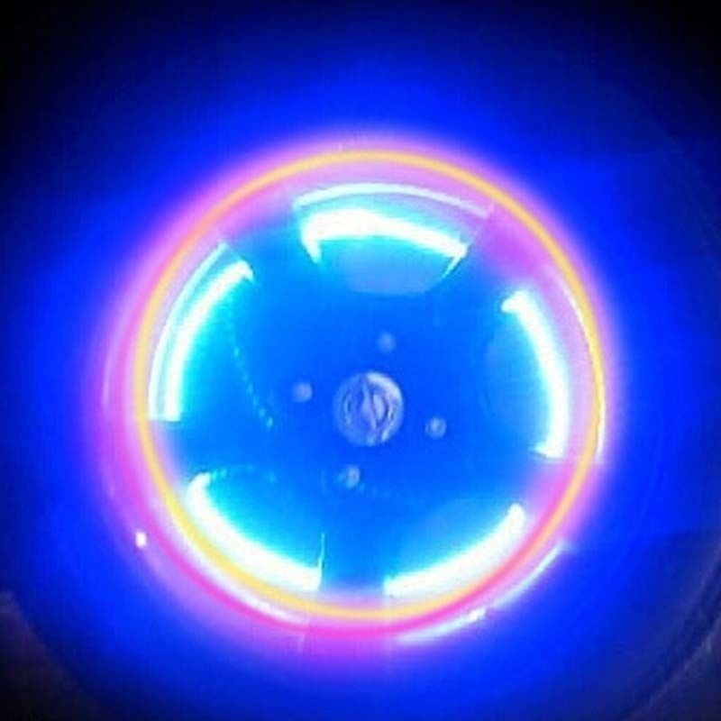 4pcs Bánh xe ô tô Đèn LED Ánh sáng xe máy Xe đạp Đèn lốp Nắp đèn lồng trang trí Đèn lồng lốp Nắp van đèn Flash Nói ô tô Động cơ ô tô Nguồn cung cấp xe đạp Neon Màu xanh nhấp nháy LED Mũ van lốp