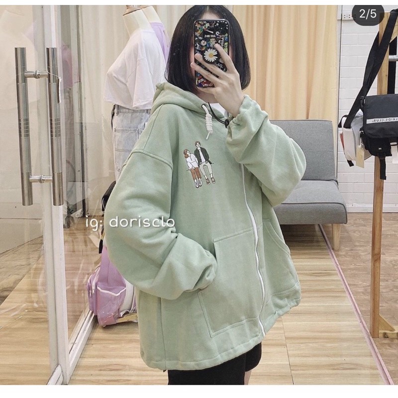 [Mã FAXANH1505 giảm 10K đơn 50K] 🙈Áo Khoác Nỉ Dây Kéo Đôi Bạn Form Unisex < 75kg | BigBuy360 - bigbuy360.vn