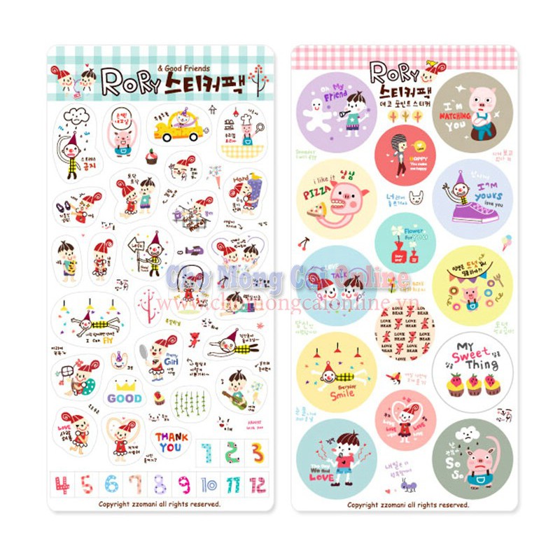 1k Deal hot  STICKER DÁN HÀN QUỐC SIÊU CUTE NHIỀU MẪU 1 TẤM