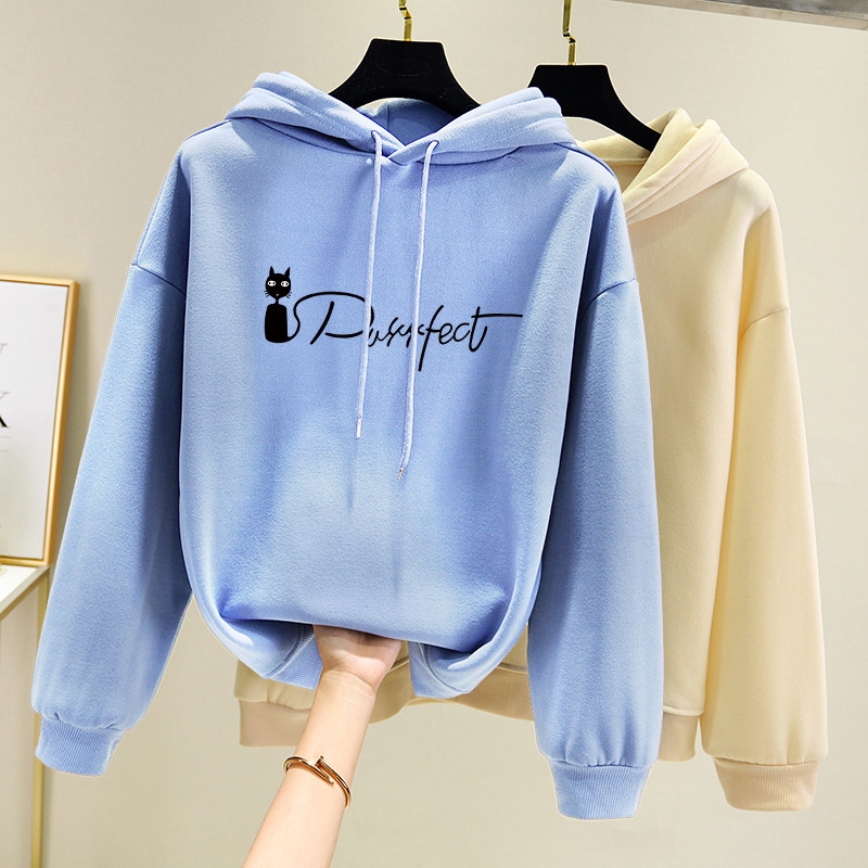 Áo hoodie tay dài in chữ phong cách Hàn Quốc dành cho nữ | WebRaoVat - webraovat.net.vn