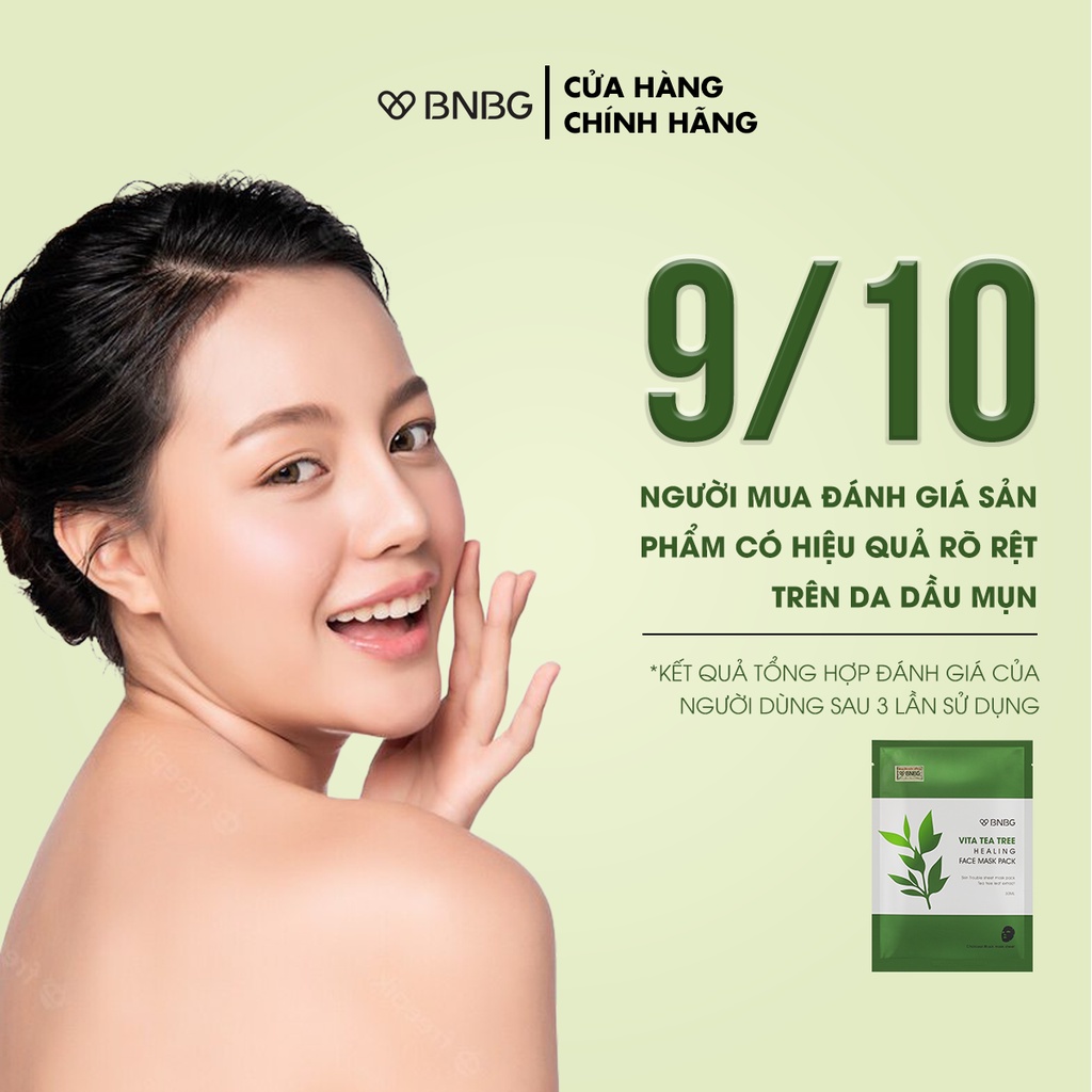 Combo 10 Mặt Nạ BNBG Tràm Trà Thải Độc Da, Giảm Mụn Vita Tea Tree Healing Face Mask Pack 30ml x10