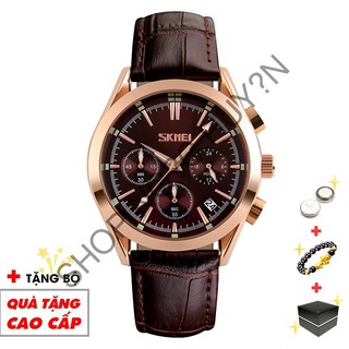 Đồng hồ nam SKMEI chính hãng chạy full 6 kim dây da phong cách nam tính lịch lãm SME39  -SHOP NGỌC HUYỀN