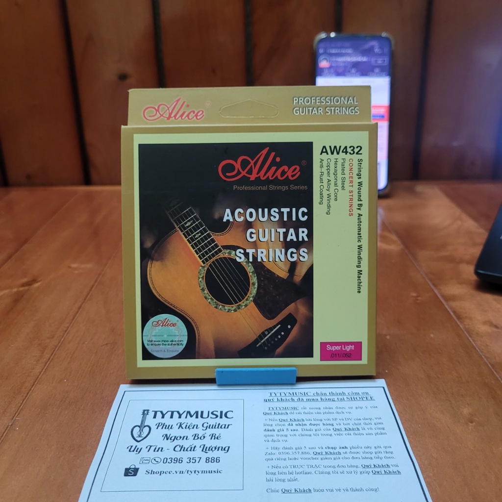 Bộ dây đàn guitar acoustic Alice AW432 giá rẻ size 11 TYTYmusic