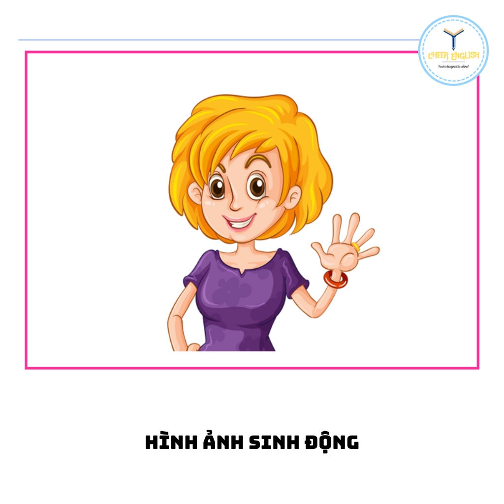 Flashcard chủ đề gia đình thẻ học Tiếng Anh ép plastic