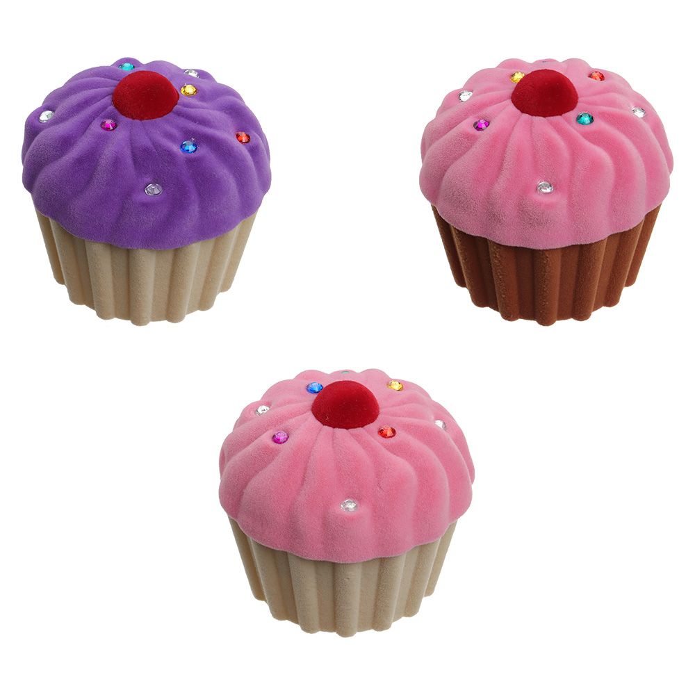 Hộp đựng trang sức nhẫn làm quà tặng hình bánh kem bằng flannel