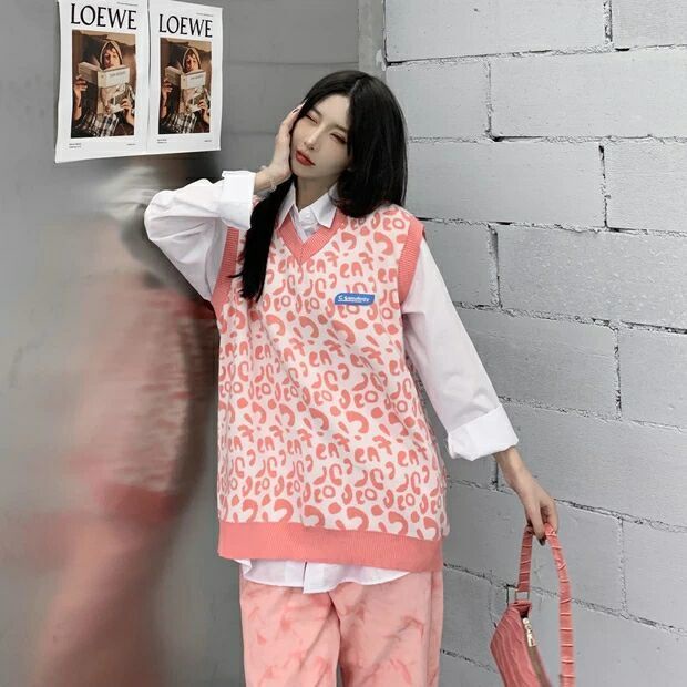 Áo sweater sát nách form rộng phong cách Hàn Quốc trẻ trung cho nữ