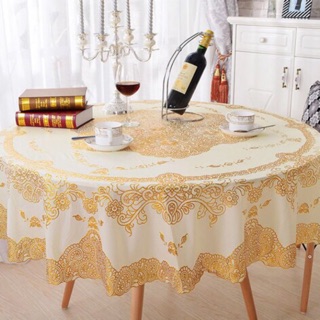 Khăn trải bàn tròn phủ hoa văn 1m5