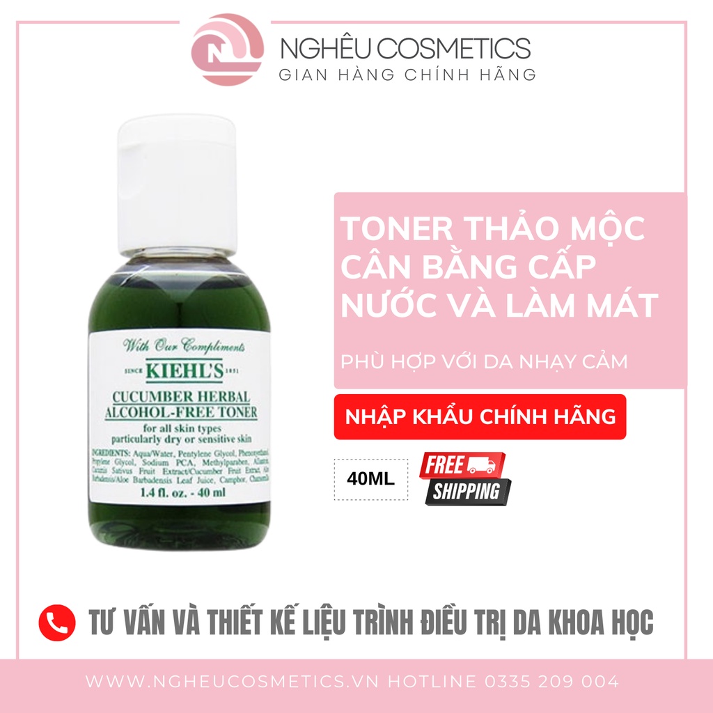 Toner Cho Da Nhạy Cảm Kiehls Cucumber Herbal Mini