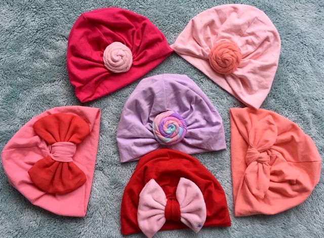 Combo 5 mũ turban được chọn màu cho bé