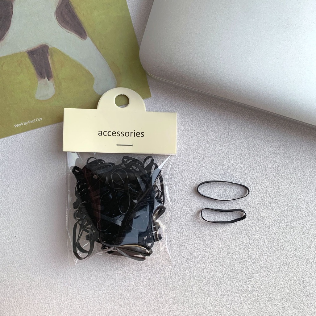 Set 100 Dây Thun Buộc Tóc Nhiều Màu Sắc Dày Dặn Độ Co Giãn Cao Dành Cho Nữ