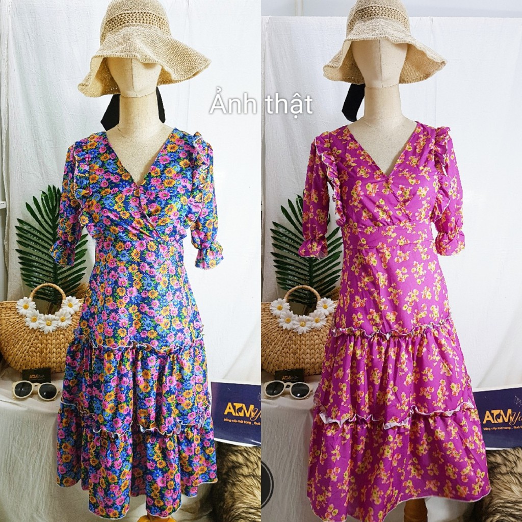 (VS14) ĐẦM SUÔNG CỔ V ĐUÔI CÁ NỮ THIÊT KÊ CHẤT LỤA TẰM LOẠI 1 2 LỚP GIÁ SỈ CHẤT ĐẸP ULZZANG