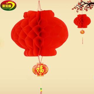 Đèn lồng xếp đỏ trang trí tết size 22/30/36cm