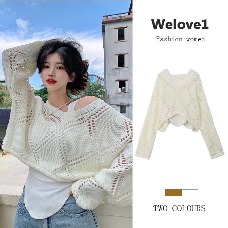 Áo Len Nữ Dài Tay Cổ Chữ V Form Rộng Thời Trang Hàn Mới