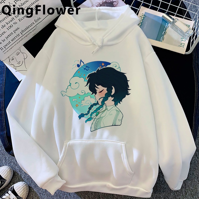 Áo Hoodie Họa Tiết Anime Hu Tao Kaedehara Kazuha Phong Cách Harajuku Cho Nam