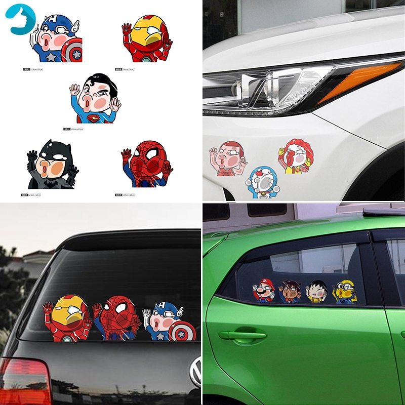 Sticker Dán Xe Hơi Hình Gia Đình Hoạt Hình Vui Nhộn