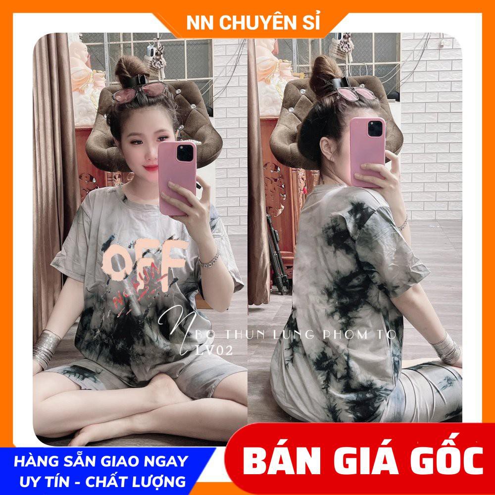 Đồ bộ thun phom to quần lửng mặc nhà in hình cực xinh LV02 ⚡Ảnh thật