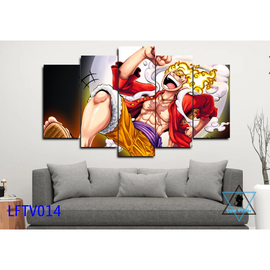 Tranh dán tường nhựa formex dày 5mm tranh luffy one piece viền in đen