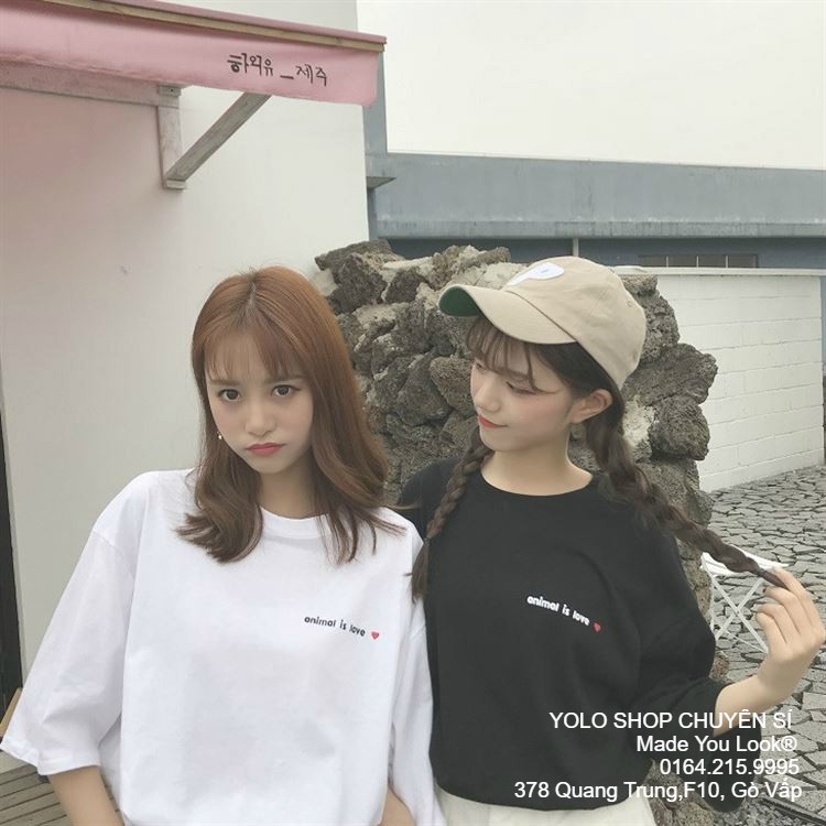 Áo thun tay lỡ ♥️ ANIMAL IS LOVE ♥️ phông Unisex nam nữ tee oversize form rộng pull Ulzzang Streetwear Hàn Quốc vải mềm