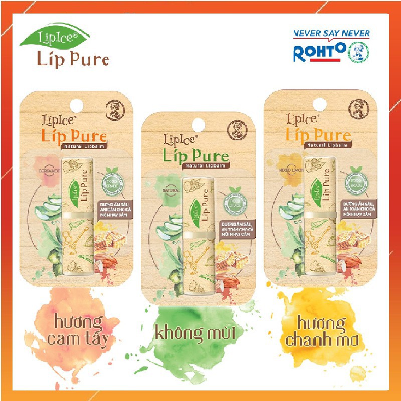 Son Dưỡng Không Màu LipIce Lip Pure 4g Hàng Chính Hãng Mềm Môi Dưỡng Ẩm Mịn Màng - HT108