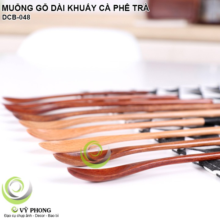 MUỖNG GỖ DÀI 20CM PHONG CÁCH NHẬT KHUẤY CÀ PHÊ TRÀ TRANG TRÍ BẾP ĐẠO CỤ CHỤP ẢNH SẢN PHẨM INS DCB-48