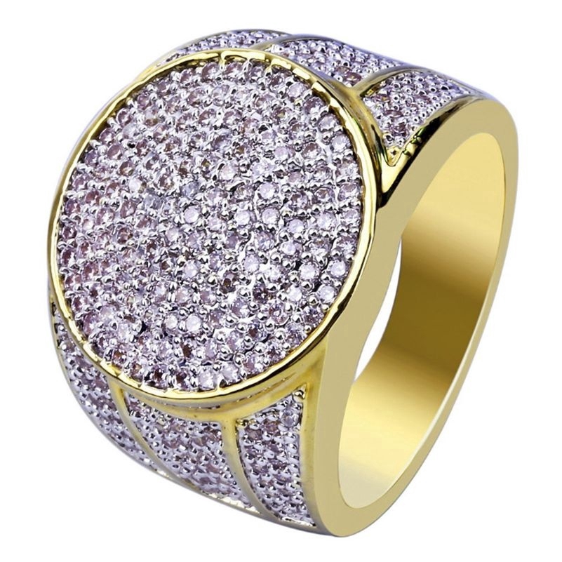 Nhẫn mạ vàng đính kim cương giả phong cách punk hợp thời trang