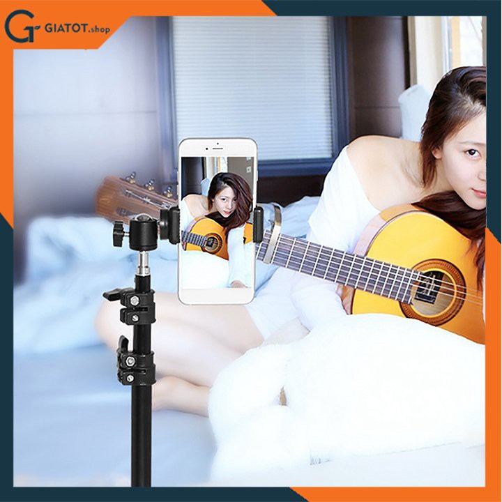 Giá đỡ tripod 2m1 kèm kẹp điện thoại và điều khiển bluetooth chụp hình quay phim và livestream