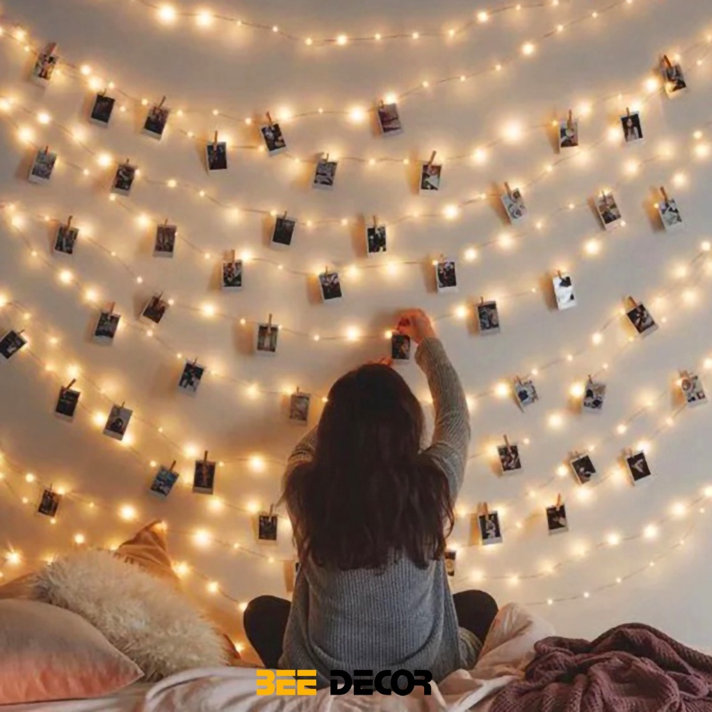 Dây đèn LED đom đóm dài 3m kèm sẵn Pin - LED Dây Đom Đóm Fairylight Dài 3 mét Trang Trí Tết, Giáng sinh, noel