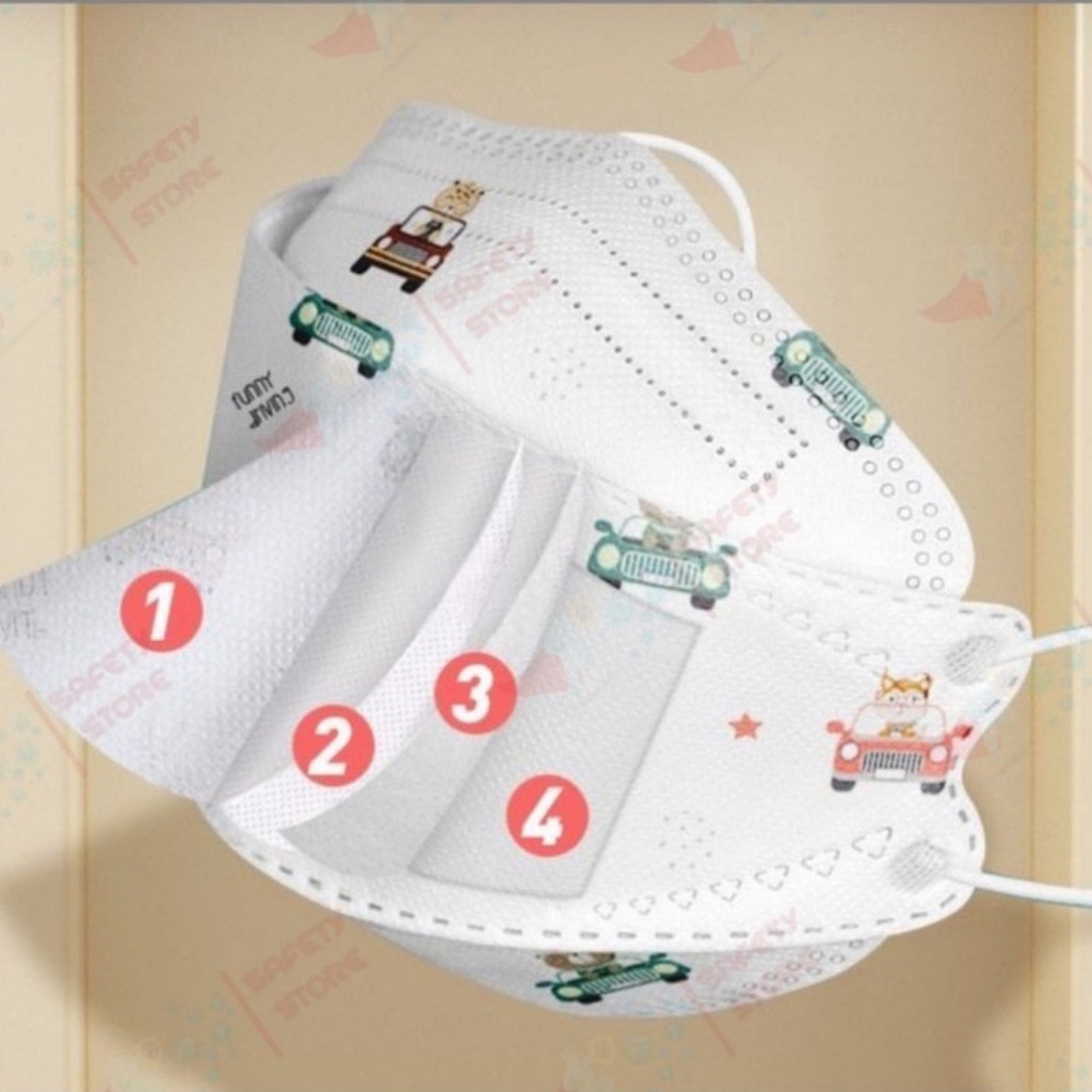 Khẩu Trang Cho Bé KF94 Unimask Quynhmona 4 Hàn Quốc Kháng Khuẩn, Chống Bụi Mịn Cho Trẻ Em Từ 3 Đến 12 Tuổi